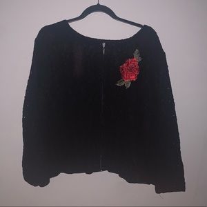 Adiva Plus Size Lace Rose Jacket
